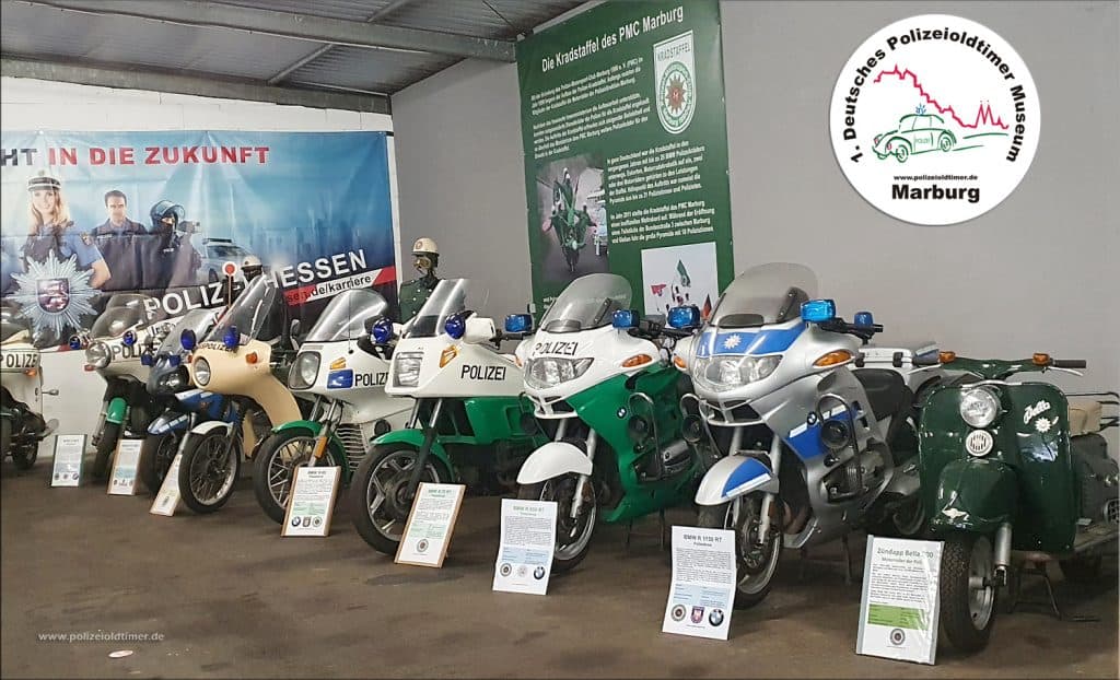 Einige der Motorräder aus dem 1. Deutschen Polizeioldtimer Museum Marburg