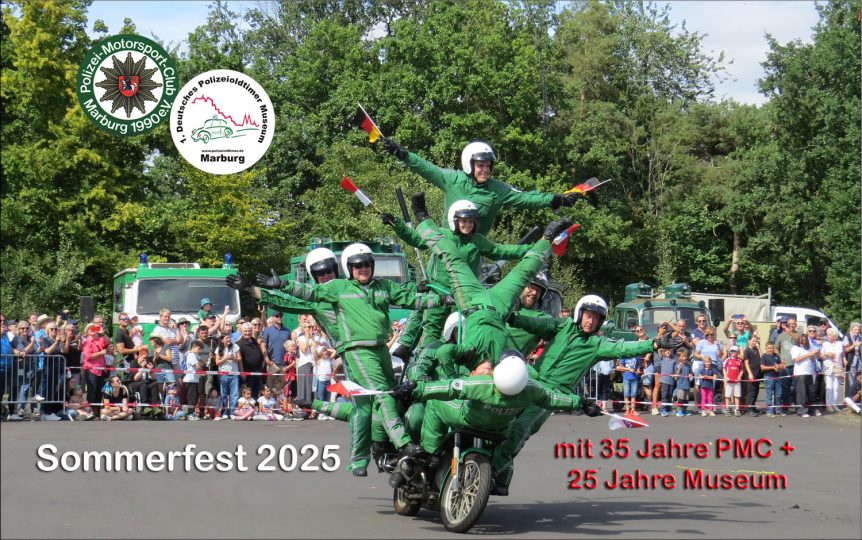 Am 17. Aug. 2025 fand das Sommerfest des PMC mit einem Doppel-Jubiläum im Polizeioldtimer Museum Marburg statt