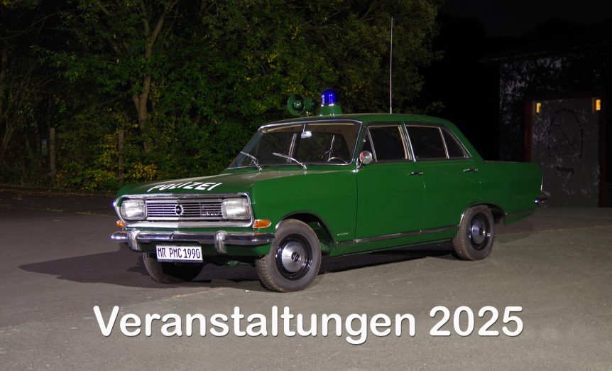 Die Veranstaltungen im Jahr 2025 im Polizeioldtimer Museum Marburg - hier mit dem Opel Rekord B