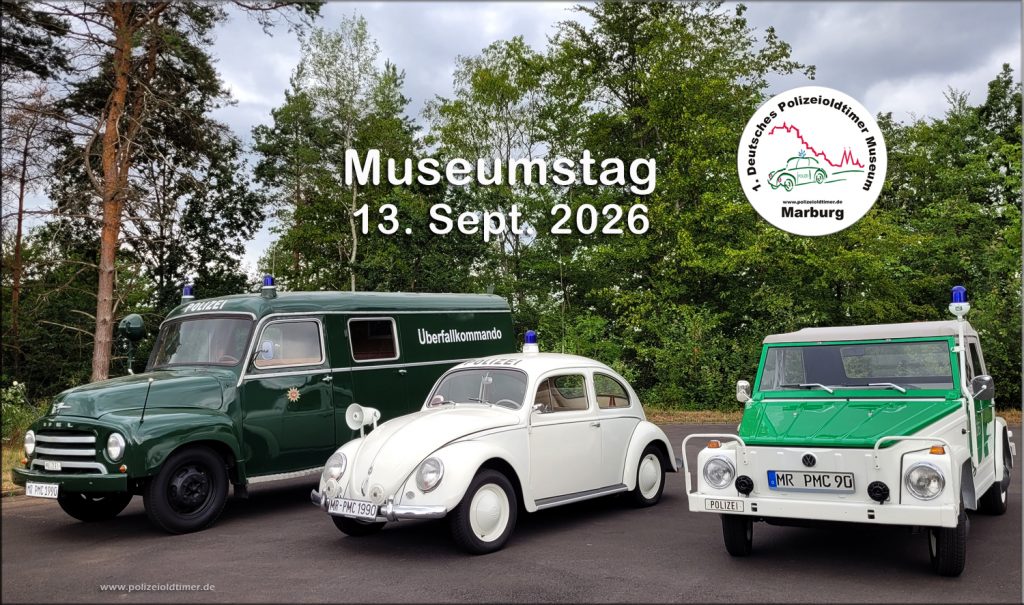 Die über 110 historischen Fahrzeuge aus dem Polizeioldtimer Museum Marburg können am Sonntag, 13. September das nächste Mal besichtigt werden